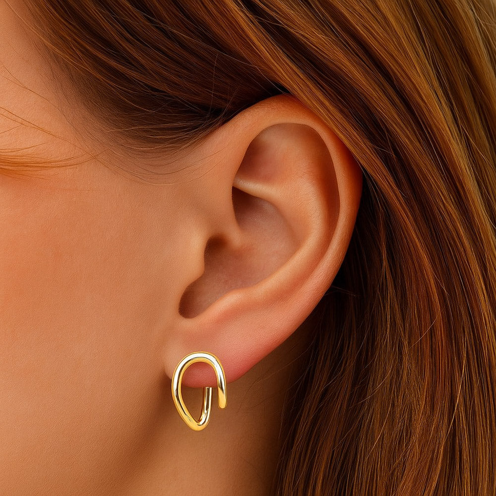 Boucles d'Oreilles Calysa - Acier inoxydable - Couleur or