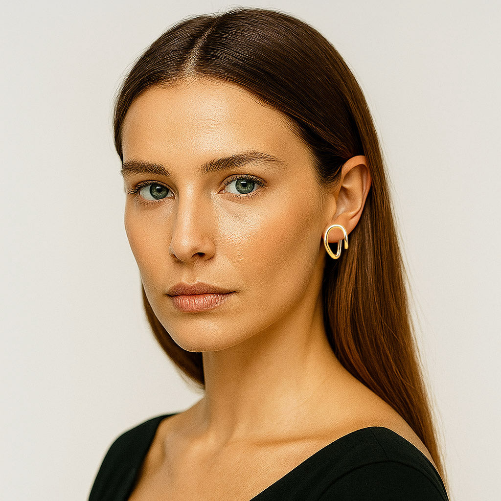 Boucles d'Oreilles Calysa - Acier inoxydable - Couleur or