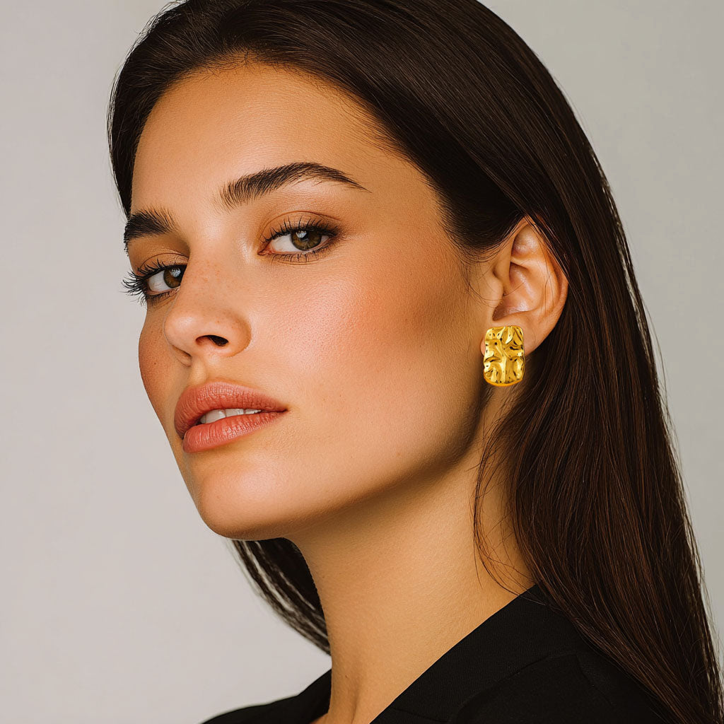 Boucles d'Oreilles Clothilde - Acier inoxydable - Couleur or