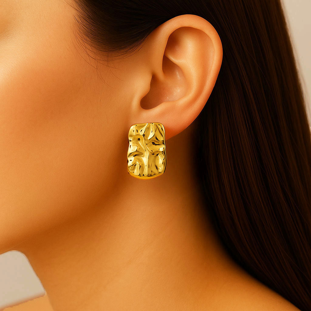 Boucles d'Oreilles Clothilde - Acier inoxydable - Couleur or