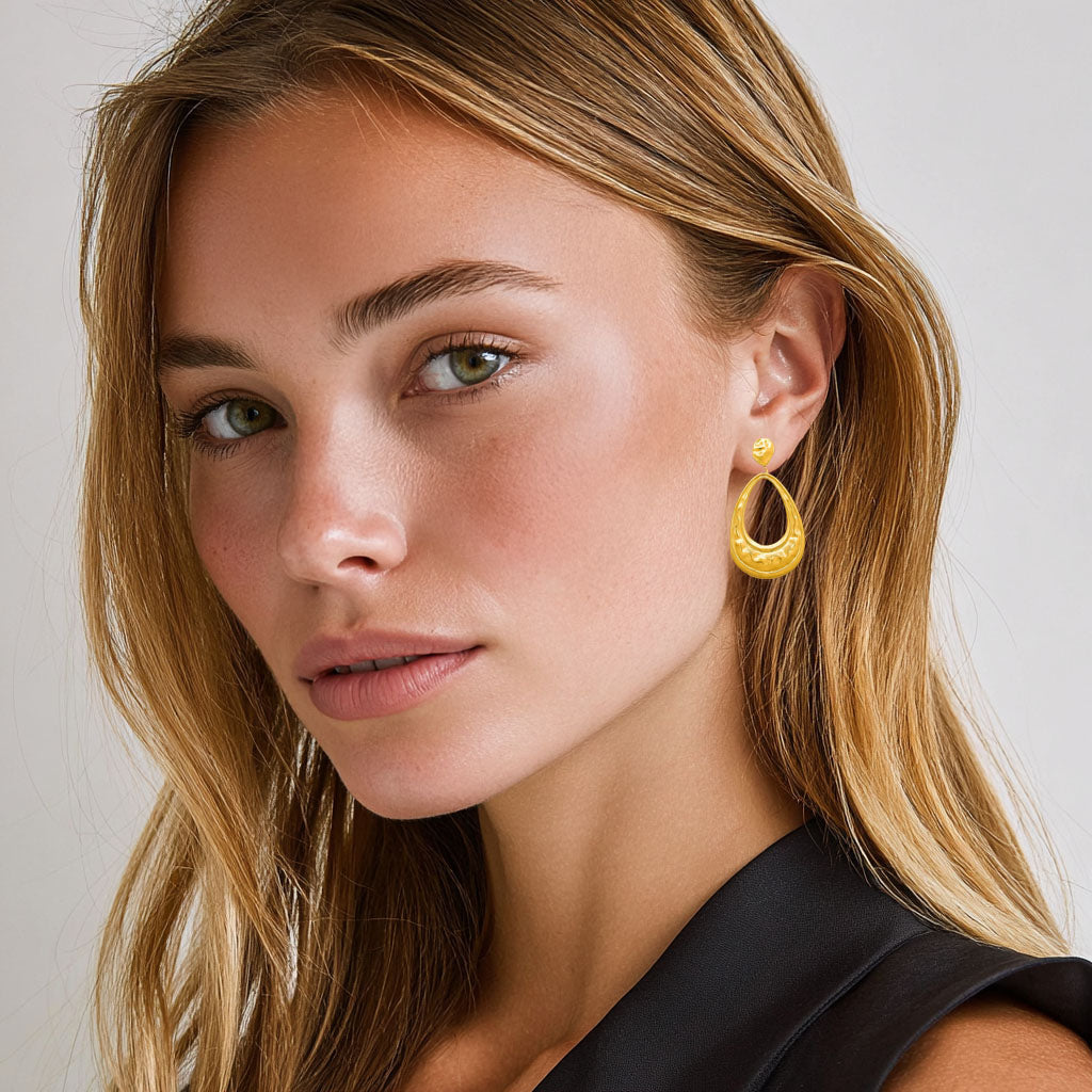 Boucles d'Oreilles Colette - Acier inoxydable - Couleur or
