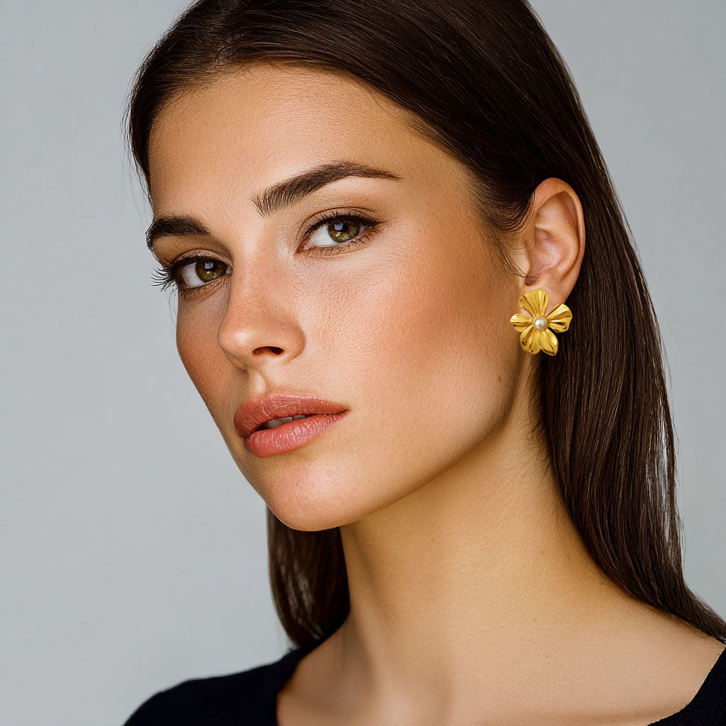 Boucles d'Oreilles Constance - Acier Inoxydable - Couleur or