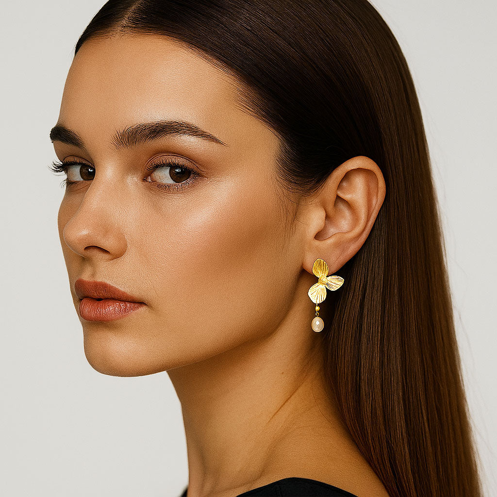 Boucles d'Oreilles Elise - Acier Inoxydable - Couleur or