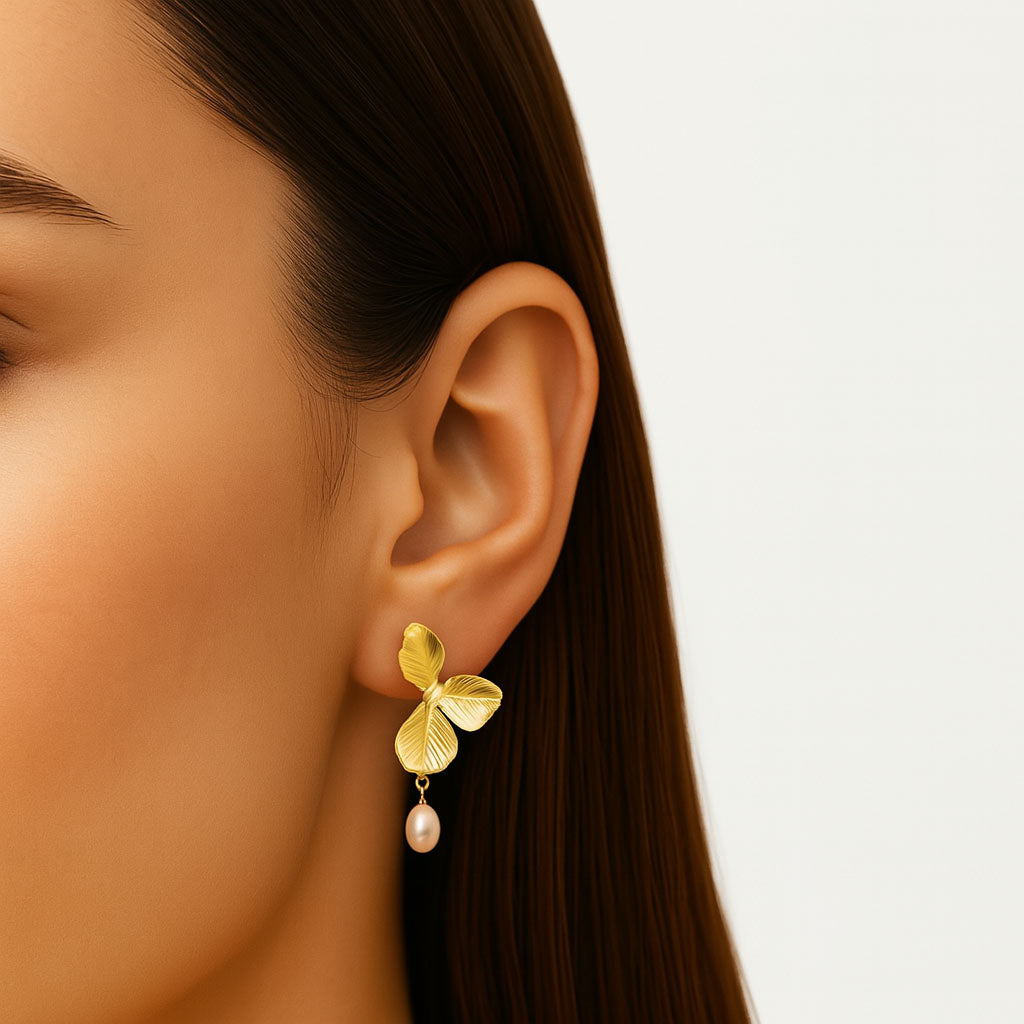 Boucles d'Oreilles Elise - Acier Inoxydable - Couleur or