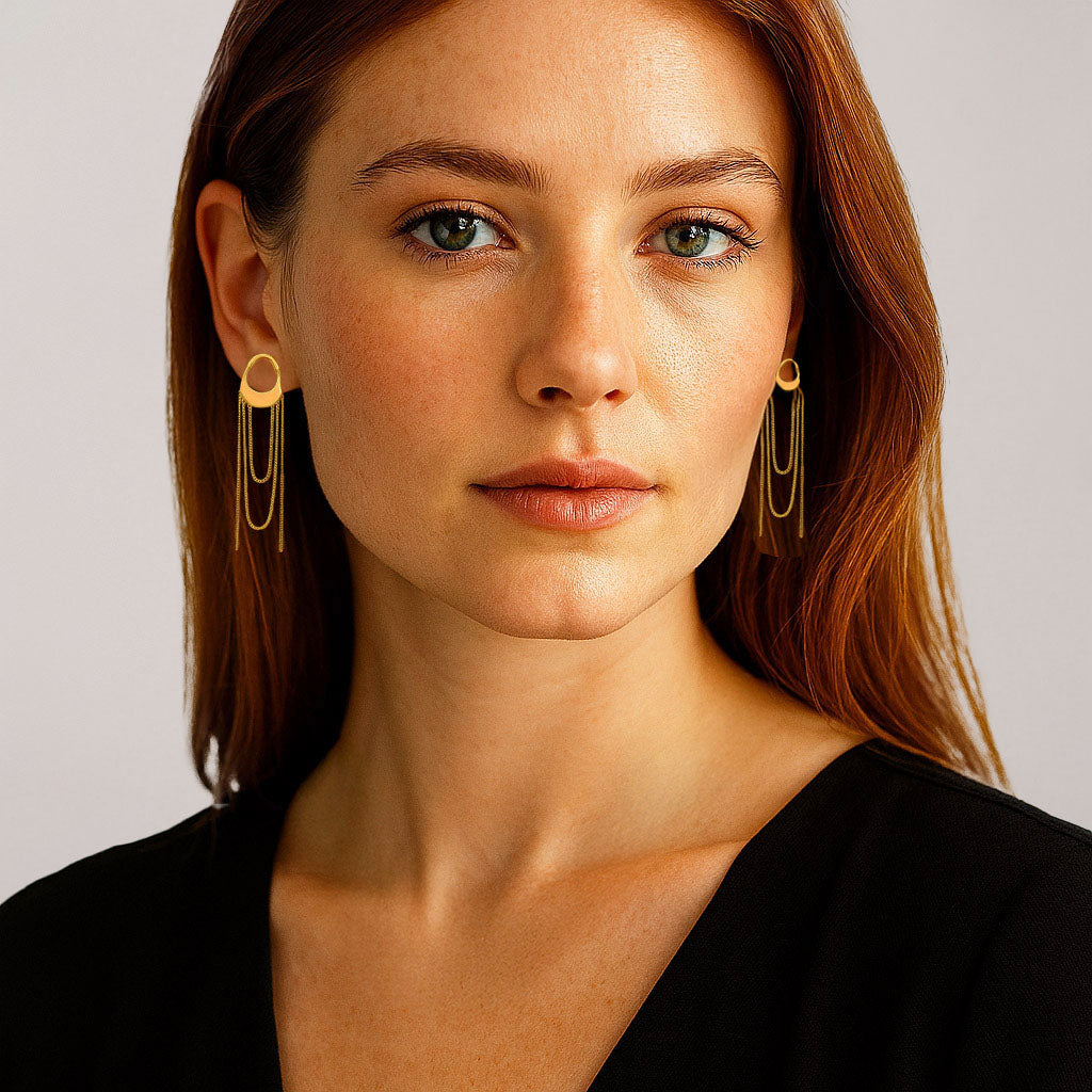 Boucles d'Oreilles Enora - Acier inoxydable - Couleur or