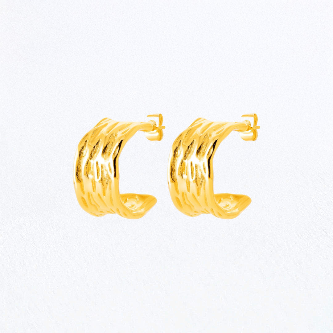 Boucles d'Oreilles Georgia - Créoles acier inoxydable - Couleur or