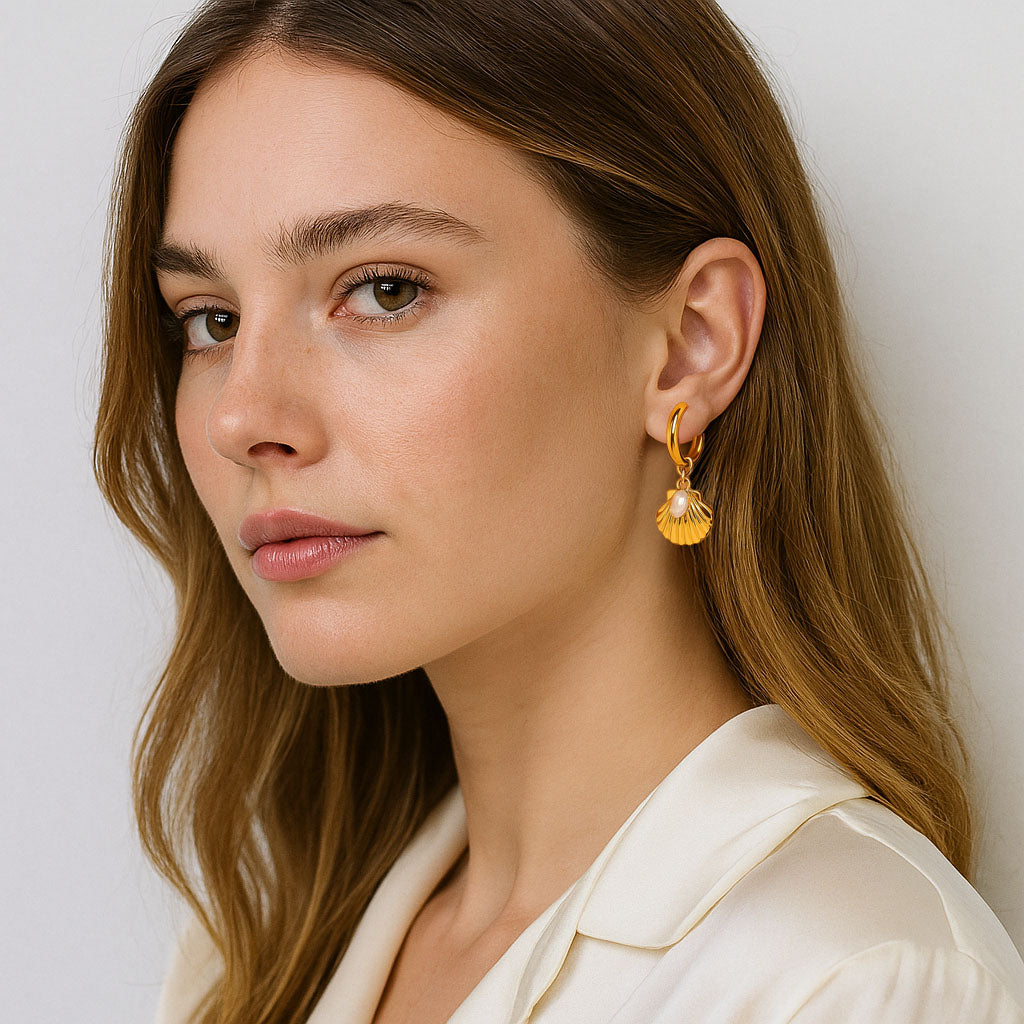 Boucles d'Oreilles Ines - Acier inoxydable - Couleur or