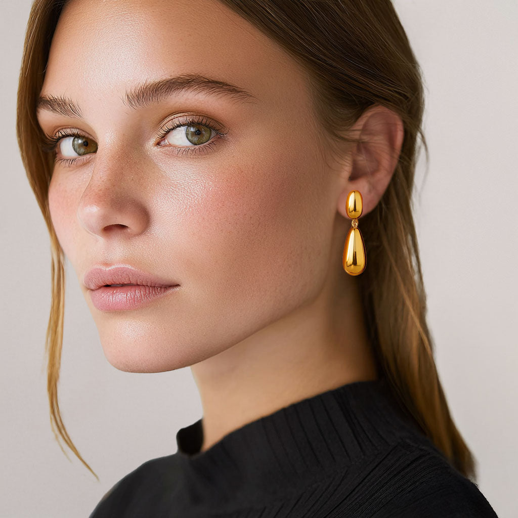 Boucles d'Oreilles Isabeau - Acier inoxydable - Couleur or