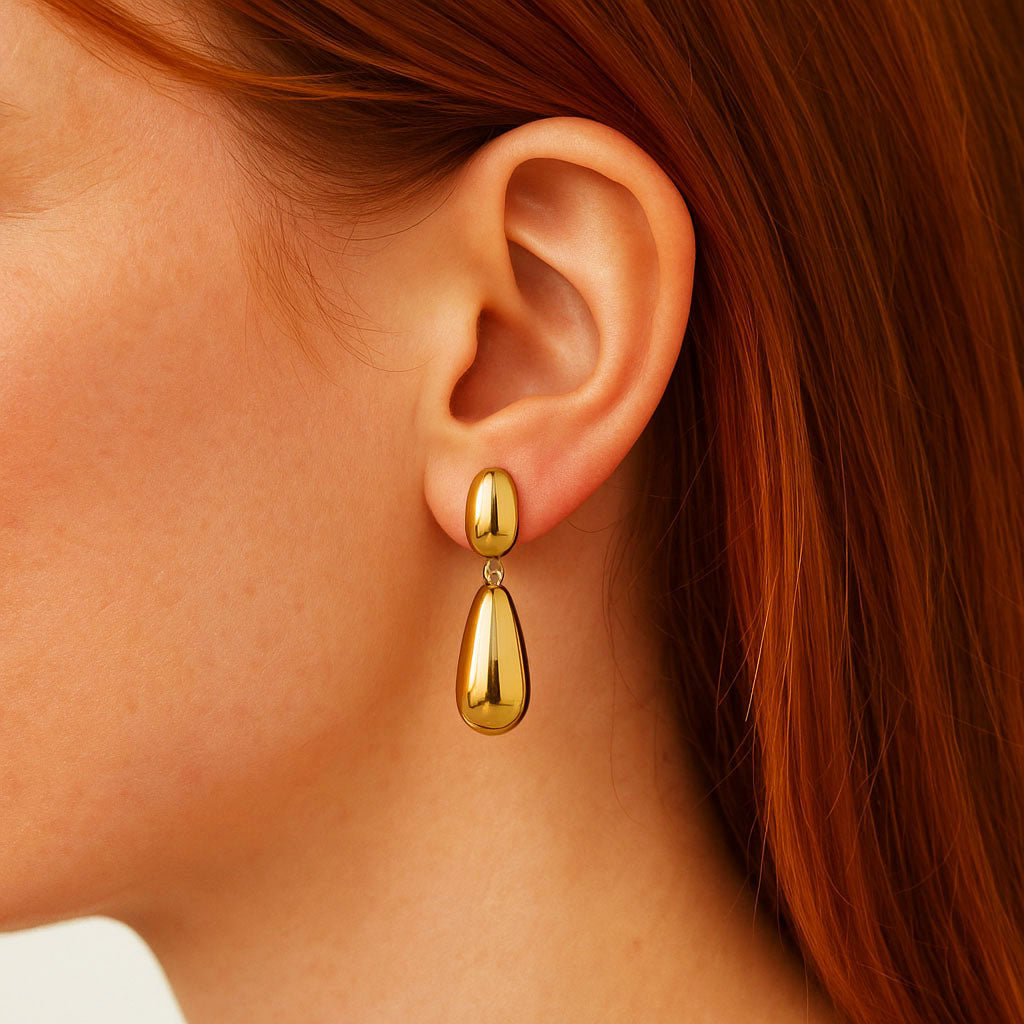 Boucles d'Oreilles Isabeau - Acier inoxydable - Couleur or