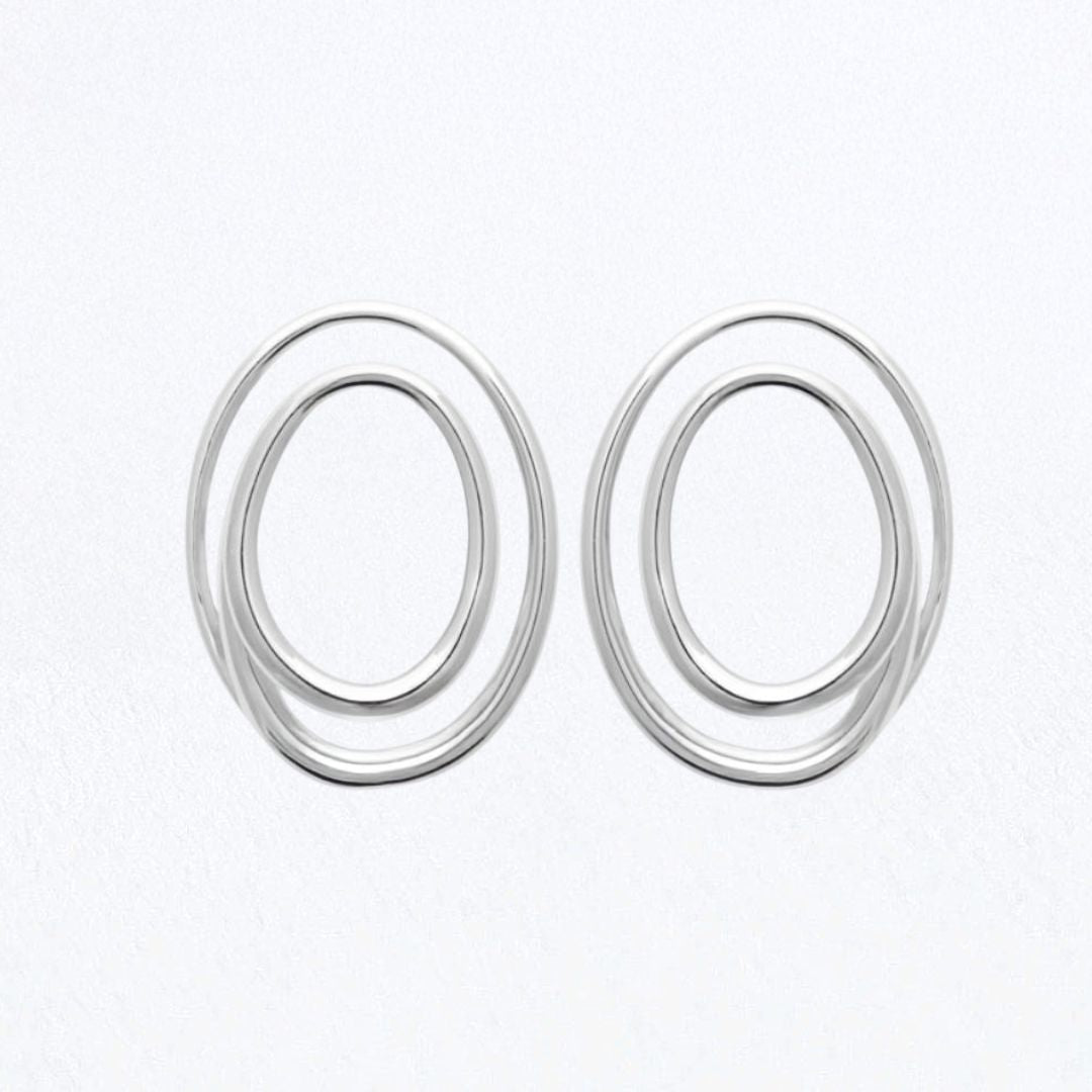 Boucles d'Oreilles Loop - Acier inoxydable - Couleur argent