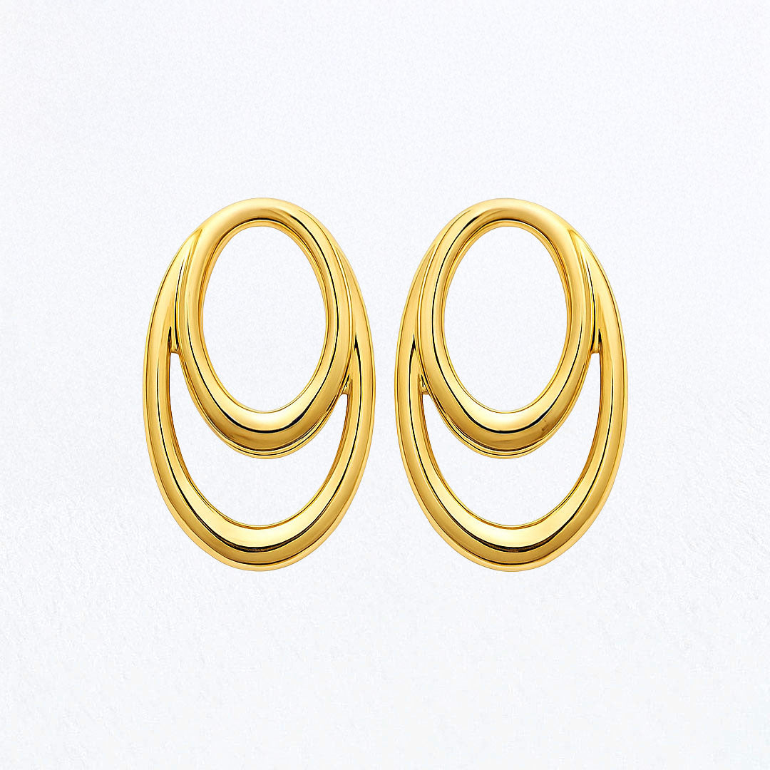 Boucles d'Oreilles Loop - Acier inoxydable - Couleur or
