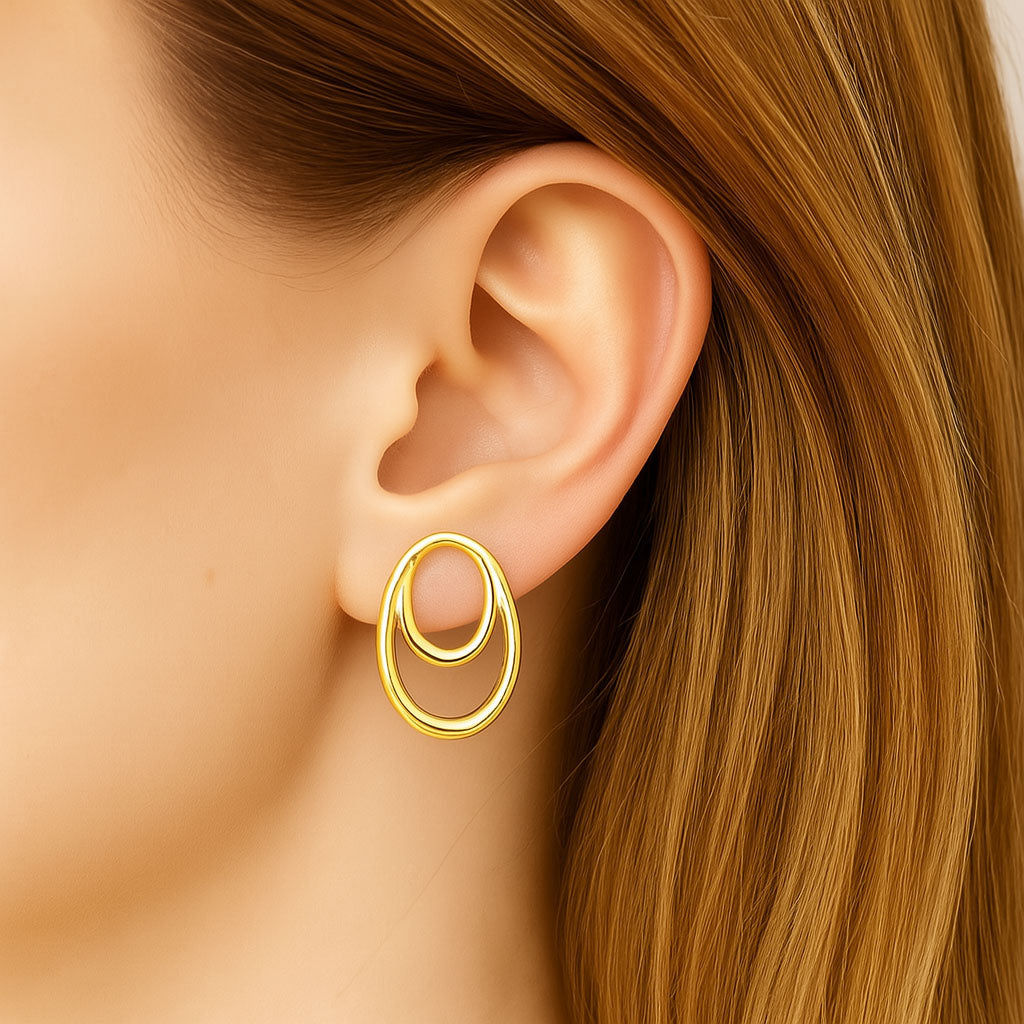Boucles d'Oreilles Loop - Acier inoxydable - Couleur or
