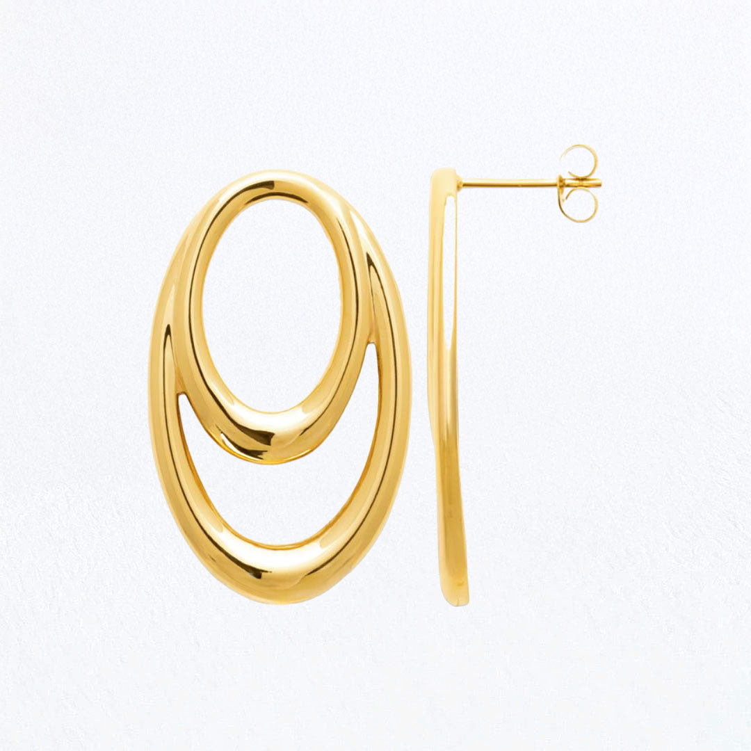 Boucles d'Oreilles Loop - Acier inoxydable - Couleur or