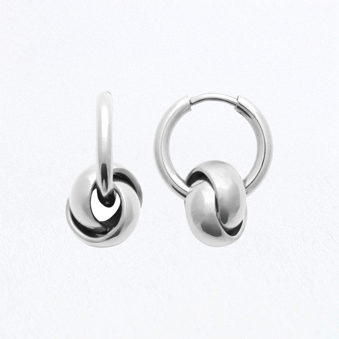 Boucles d'Oreilles Lucy - Créoles acier inoxydable - Couleur argent