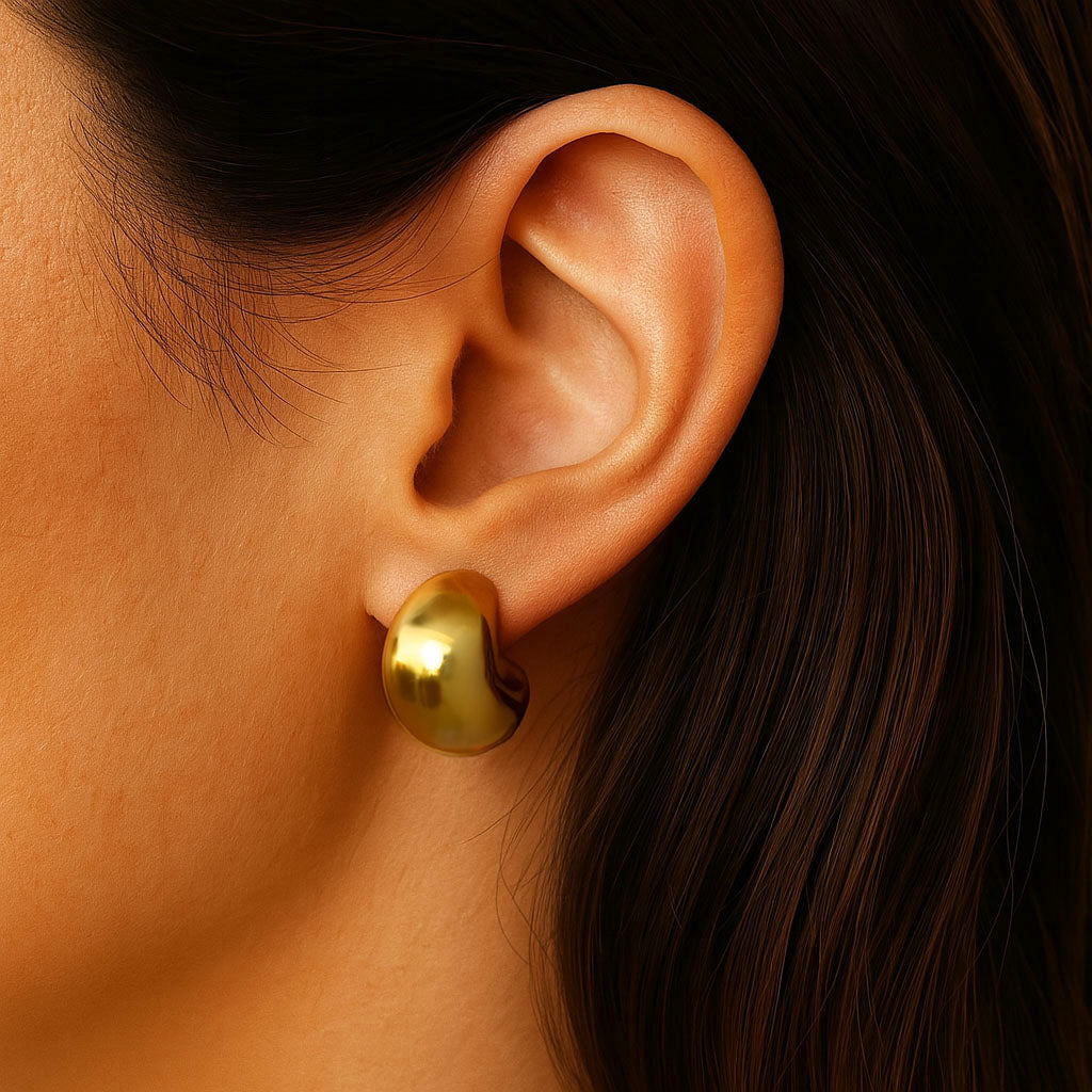 Boucles d'Oreilles Marta - Créoles acier inoxydable - Couleur or