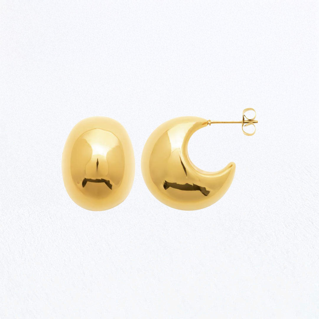 Boucles d'Oreilles Marta - Créoles acier inoxydable - Couleur or