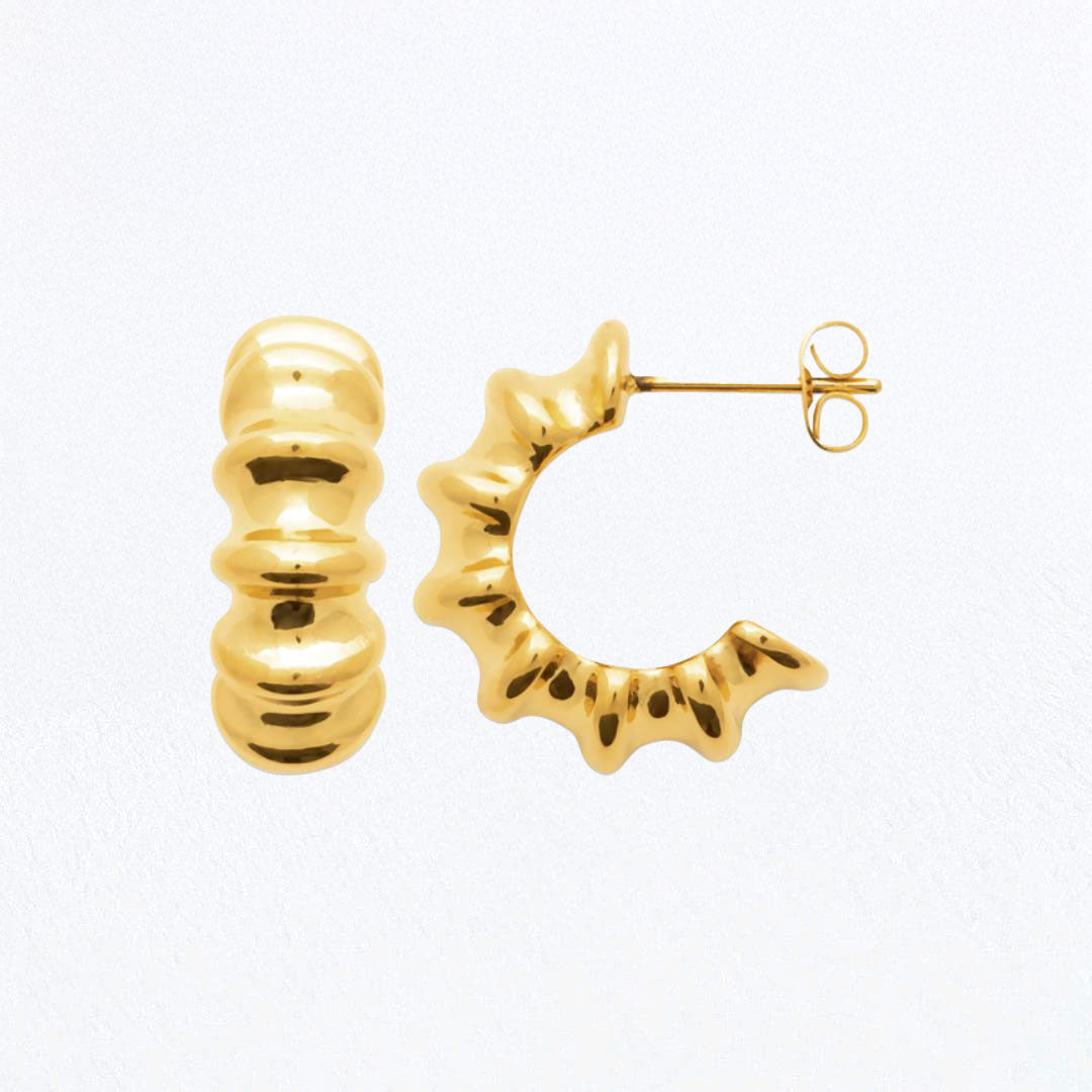 Boucles d'Oreilles Apolline - Créoles acier inoxydable - Couleur or