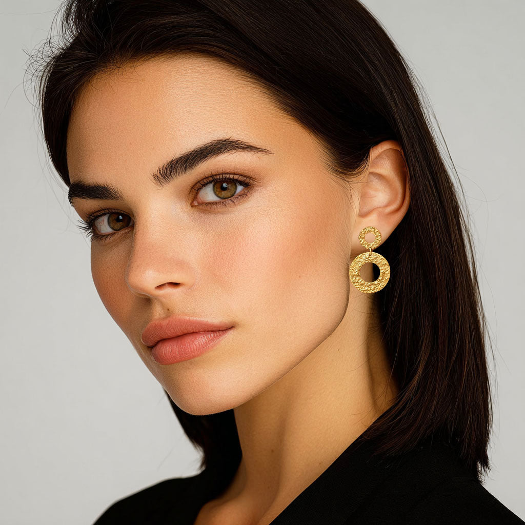 Boucles d'Oreilles Clara - Acier inoxydable - Couleur or