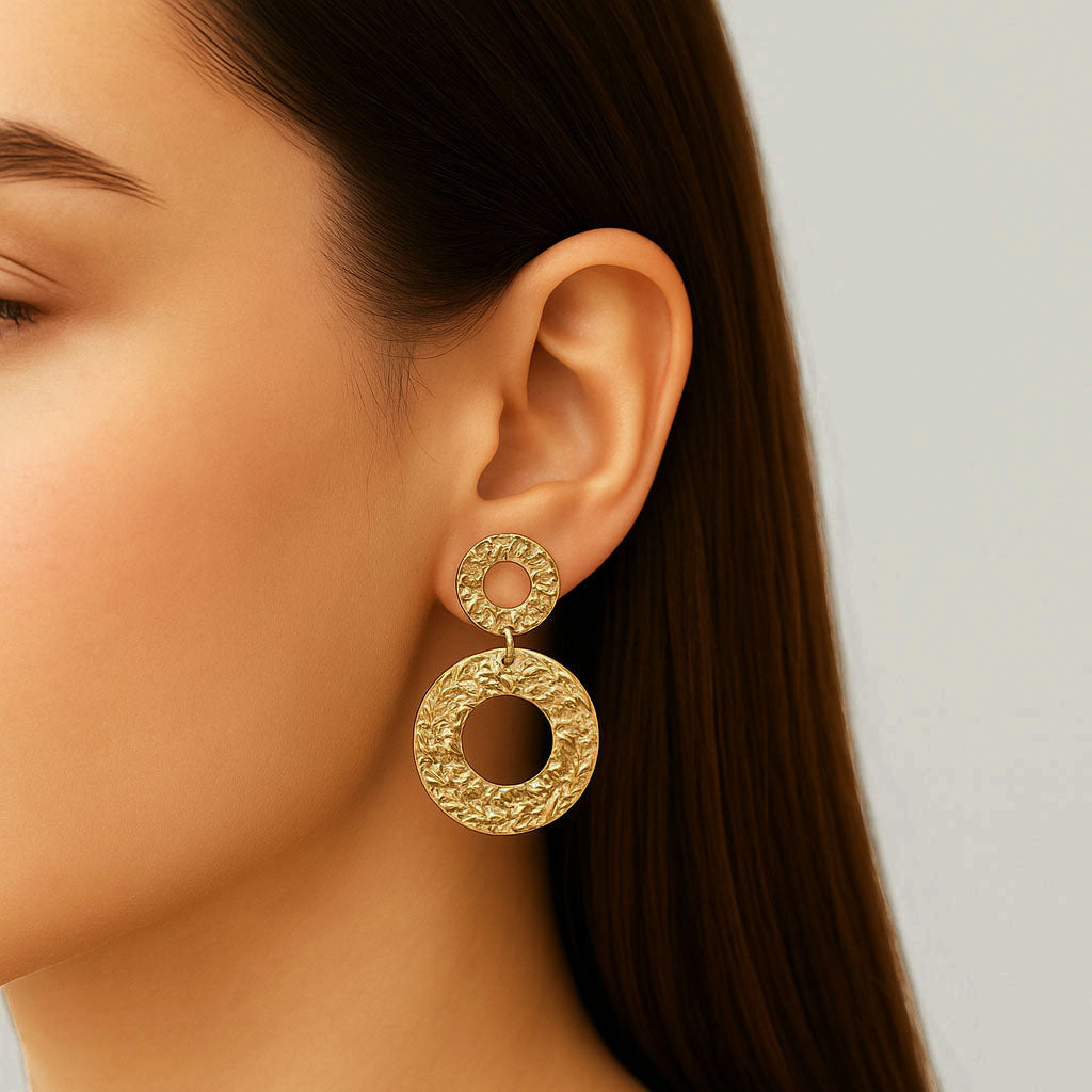 Boucles d'Oreilles Clara - Acier inoxydable - Couleur or