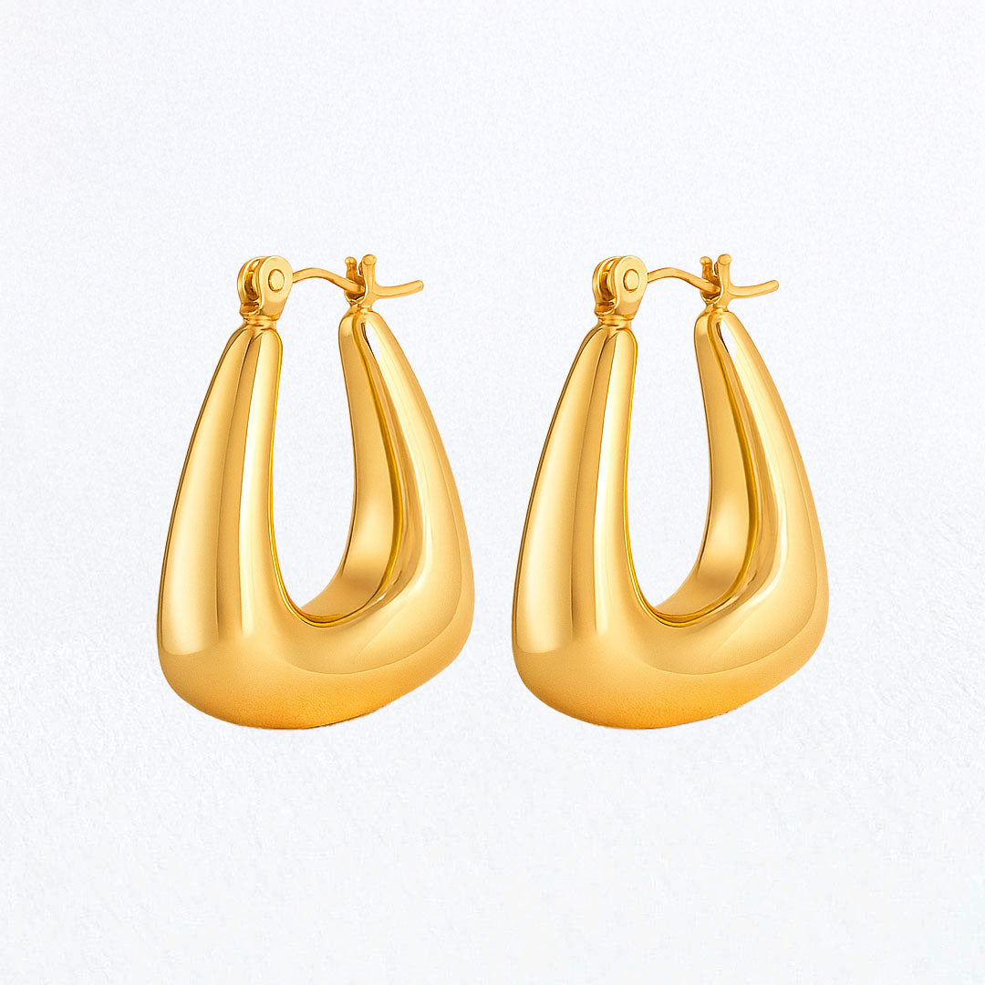 Boucles d'Oreilles Iris - Créoles acier inoxydable - Couleur or