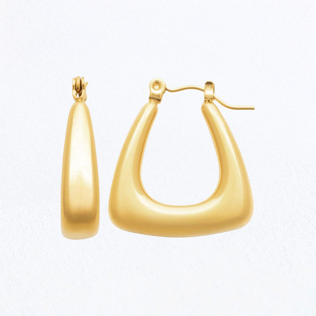 Boucles d'Oreilles Iris - Créoles acier inoxydable - Couleur or
