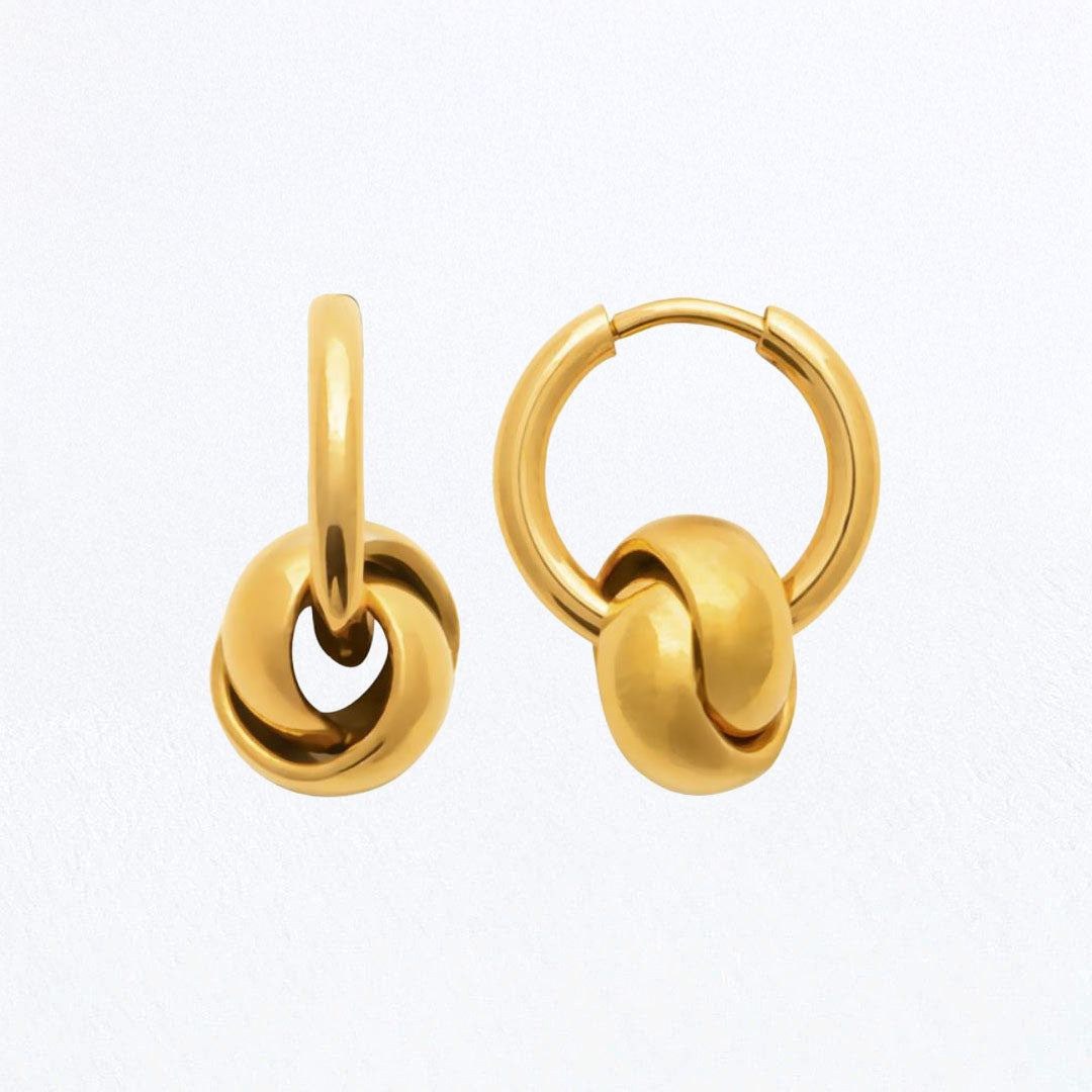 Boucles d'Oreilles Lucy - Créoles acier inoxydable - Couleur or