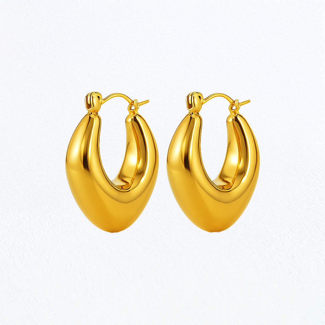 Boucles d'Oreilles Margaux - Créoles acier inoxydable - Couleur or