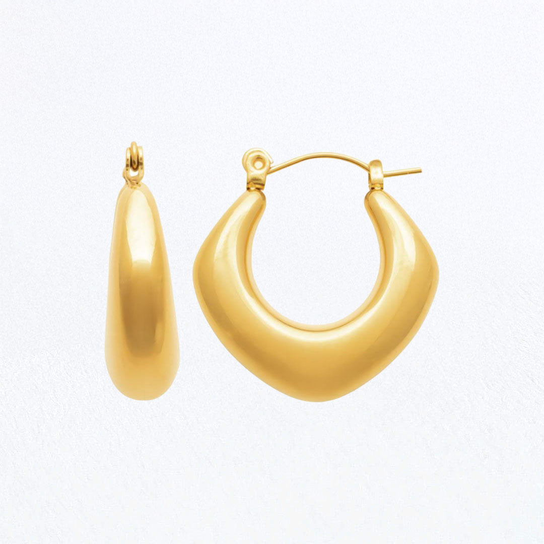 Boucles d'Oreilles Margaux - Créoles acier inoxydable - Couleur or