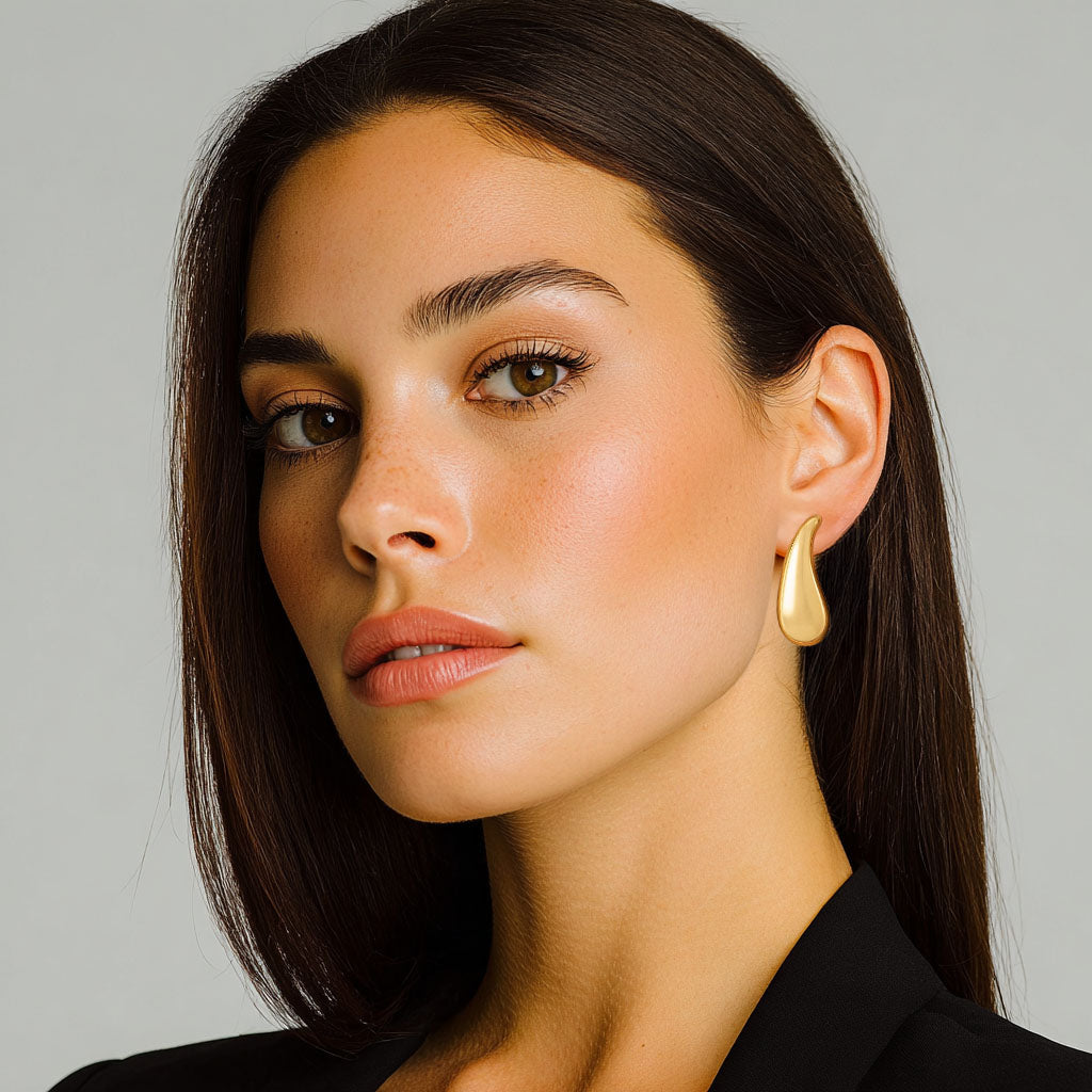 Boucles d'Oreilles Nicole - Acier inoxydable - Couleur or