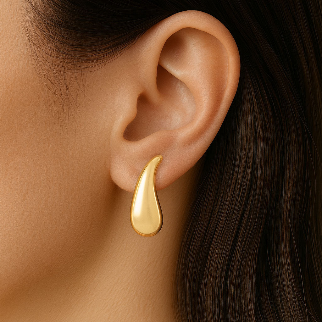 Boucles d'Oreilles Nicole - Acier inoxydable - Couleur or