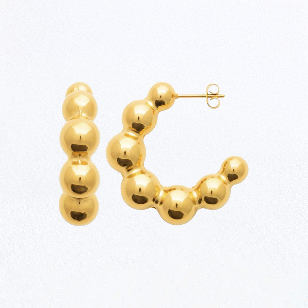 Boucles d'Oreilles Ornella - Créoles acier inoxydable - Couleur or