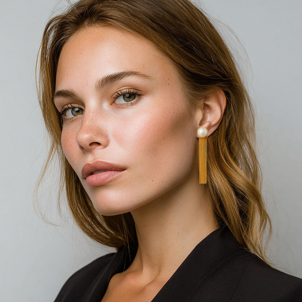 Boucles d'Oreilles Renée - Acier inoxydable - Couleur or