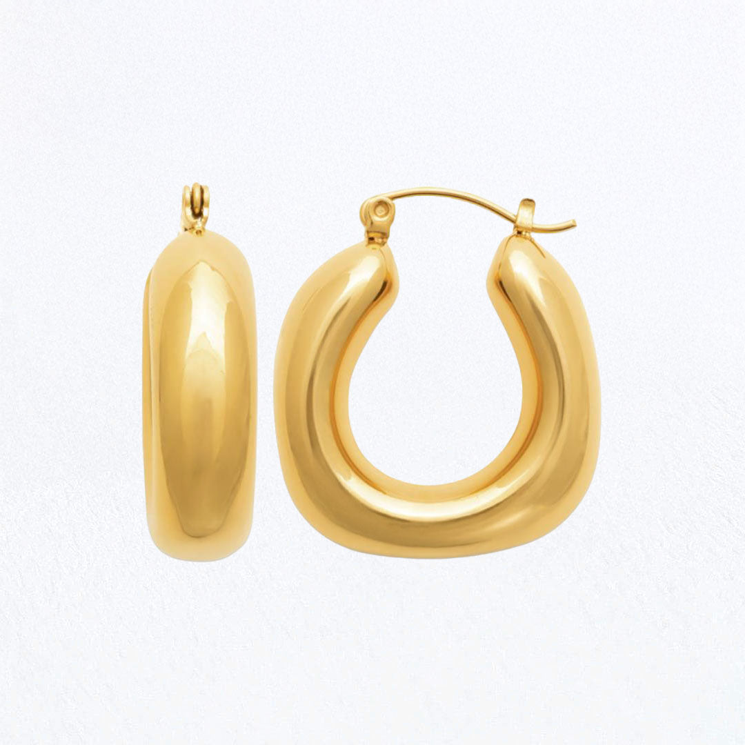 Boucles d'Oreilles Sophie - Créoles acier inoxydable - Couleur or