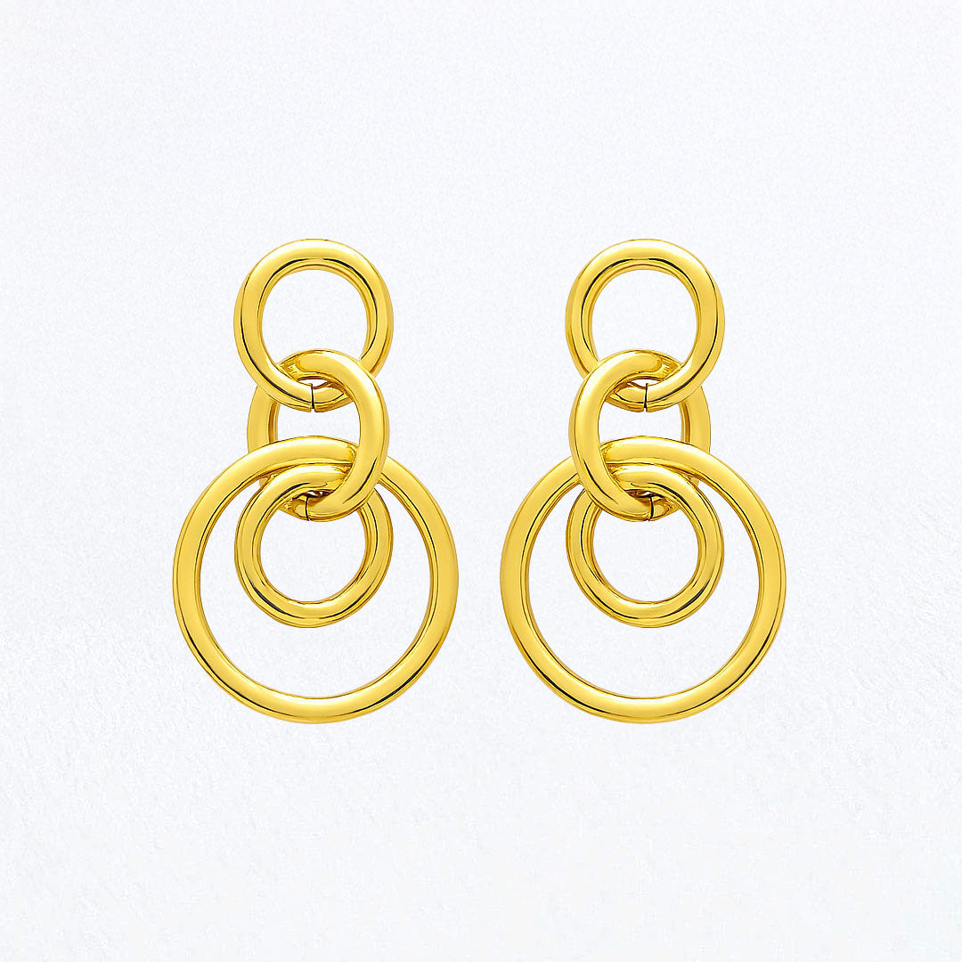 Boucles d'Oreilles Romane - Créoles acier inoxydable - Couleur or