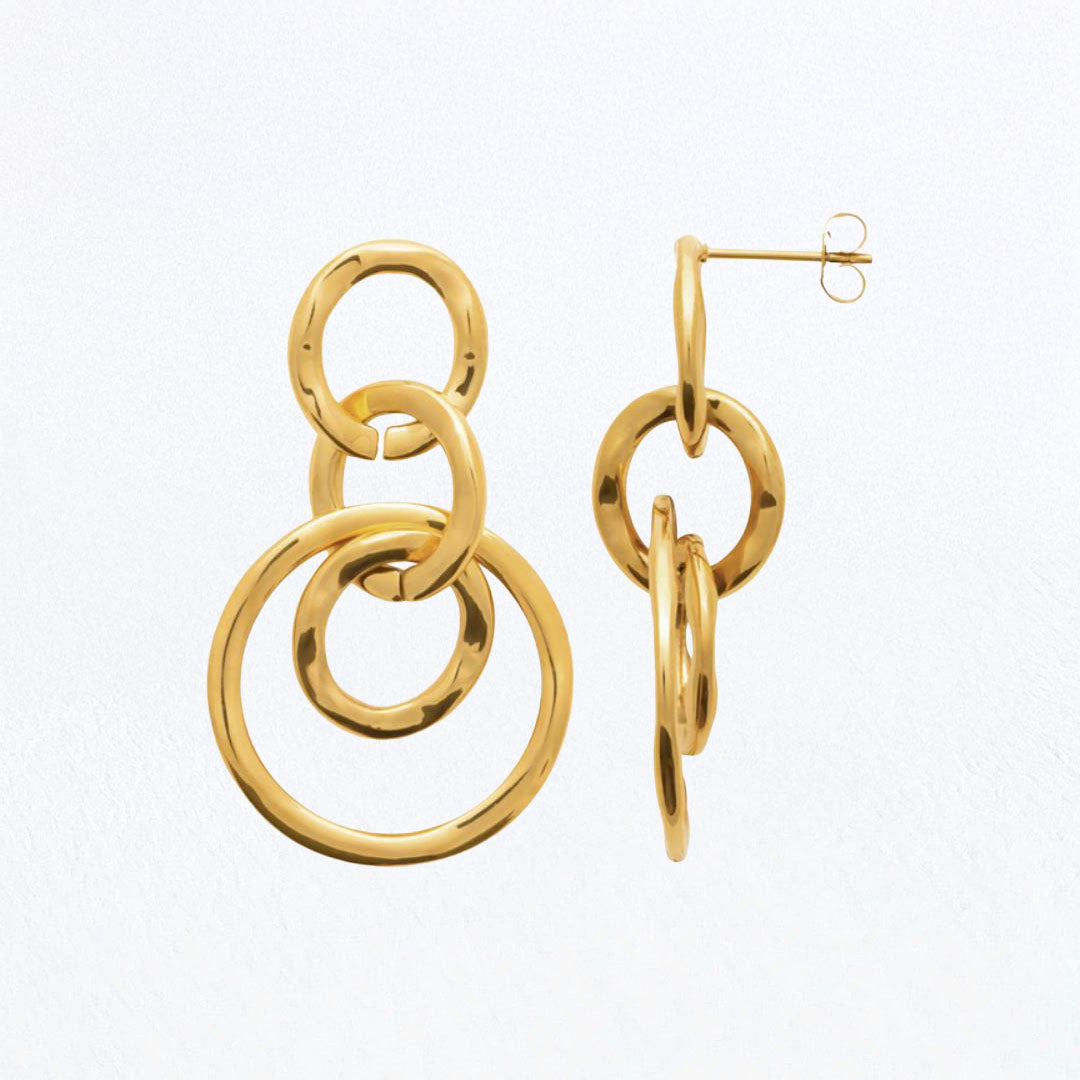 Boucles d'Oreilles Romane - Créoles acier inoxydable - Couleur or