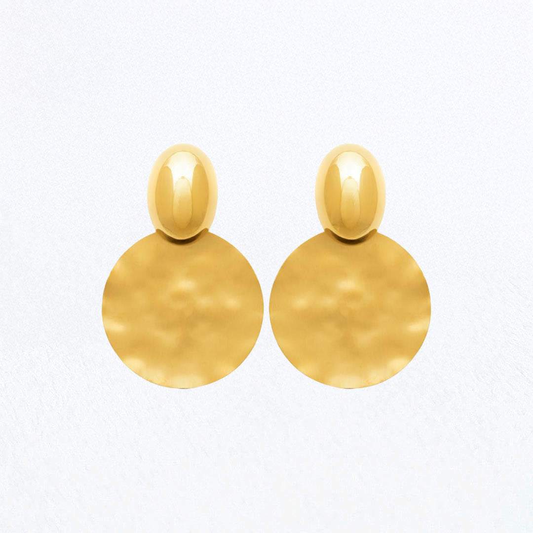 Boucles d'Oreilles Solar Circle - Acier inoxydable - Couleur or