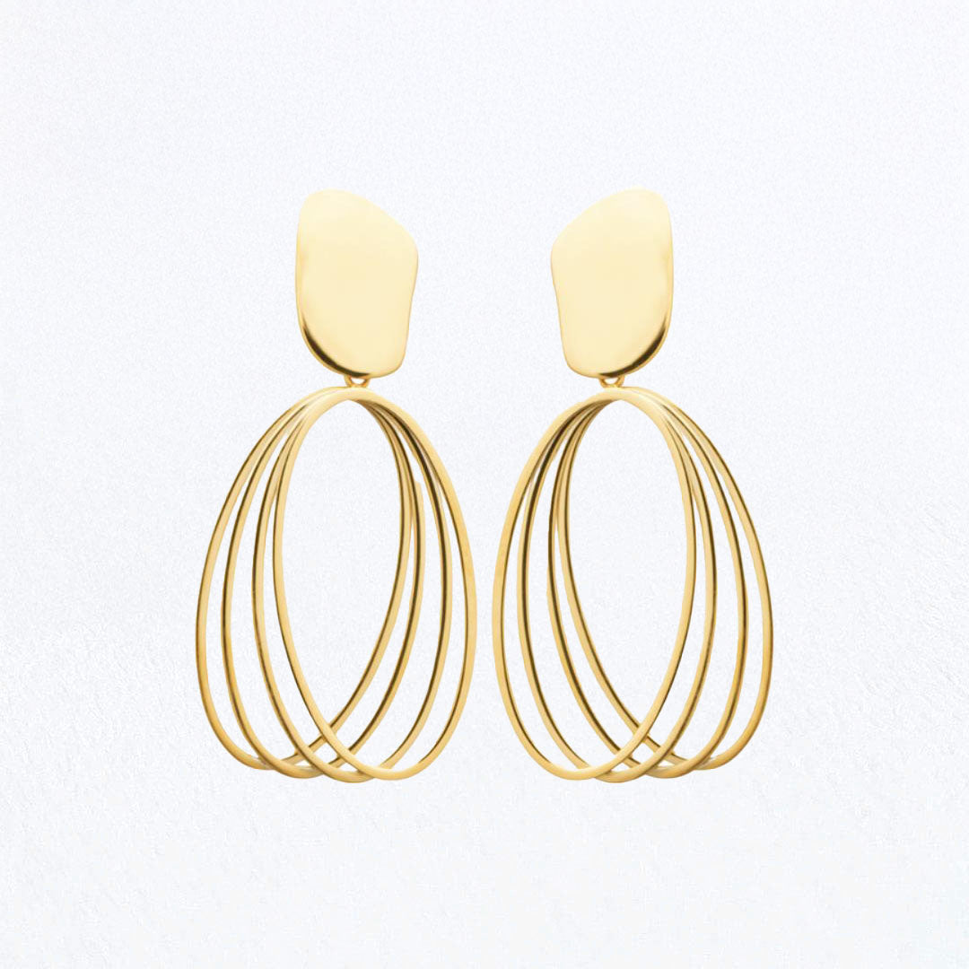Boucles d'Oreilles Thalya - Acier inoxydable - Couleur or