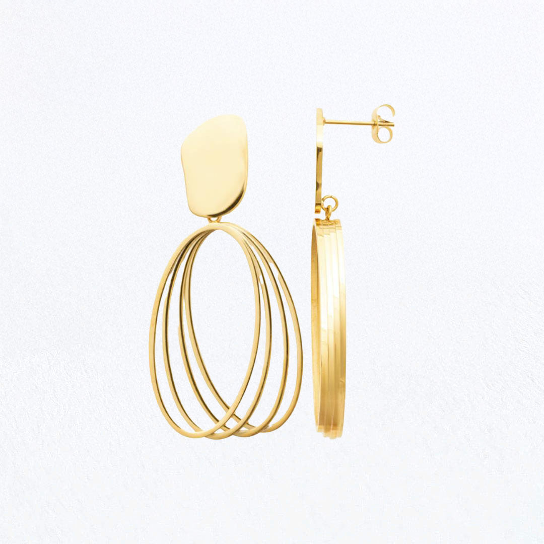 Boucles d'Oreilles Thalya - Acier inoxydable - Couleur or