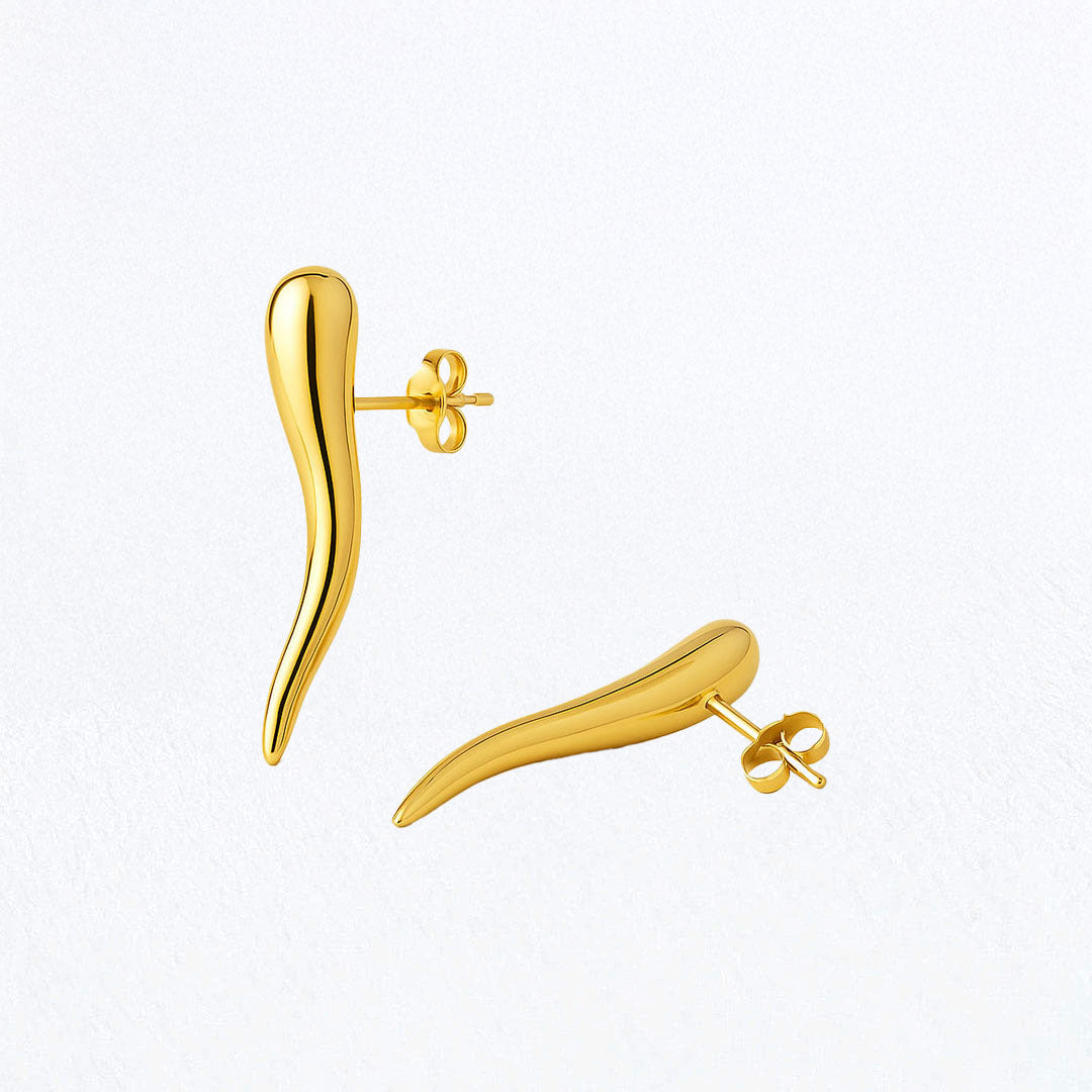 Boucles d'Oreilles Wave - Acier inoxydable - Couleur or