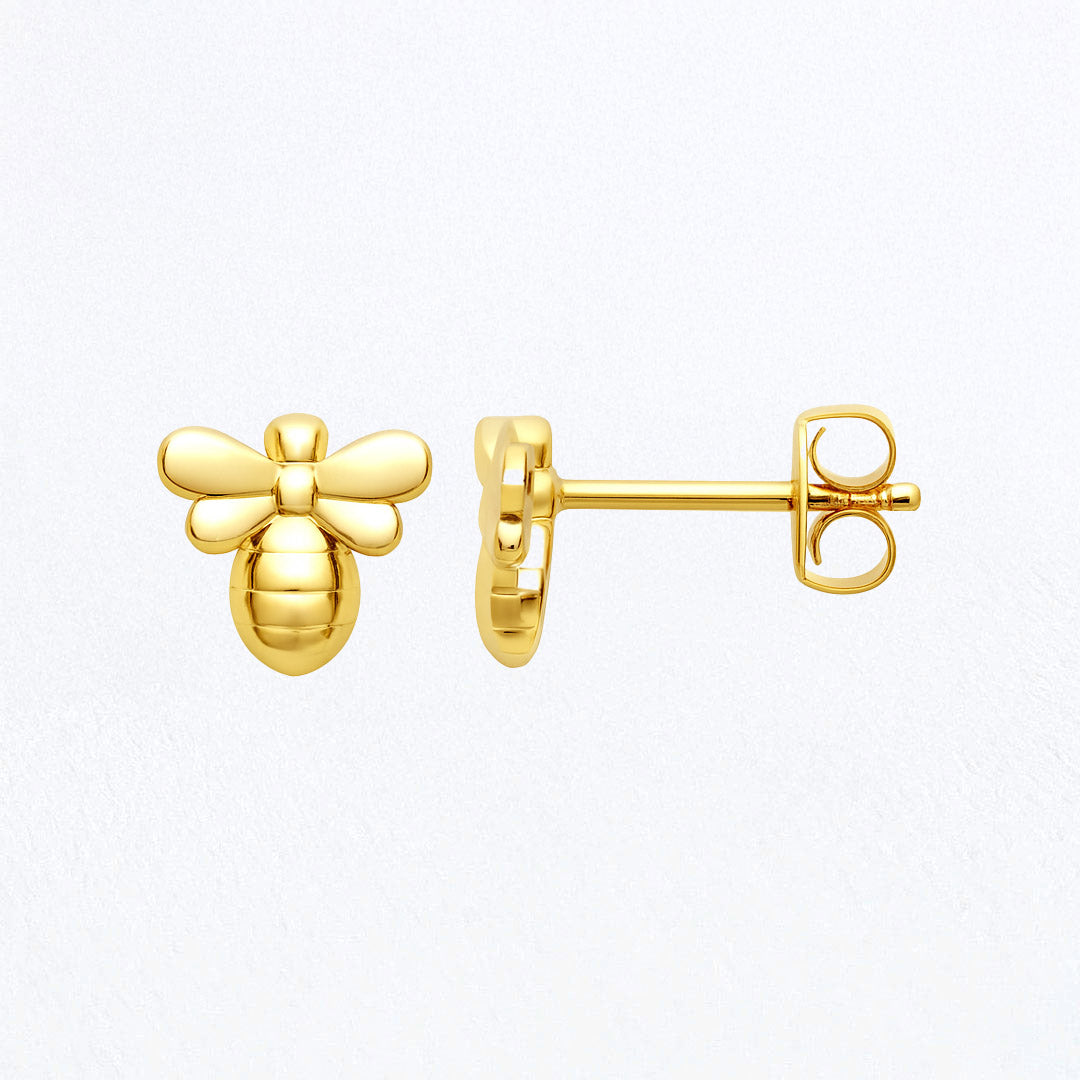 Puces d'Oreilles Bee - Plaqué Or 18K