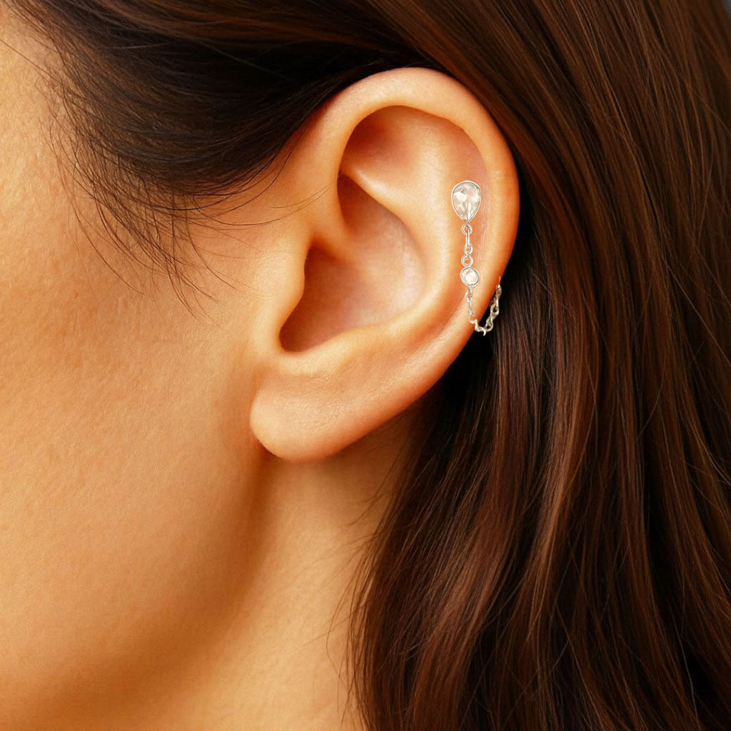 Boucle d'Oreille Chaine Victoria - Argent 925
