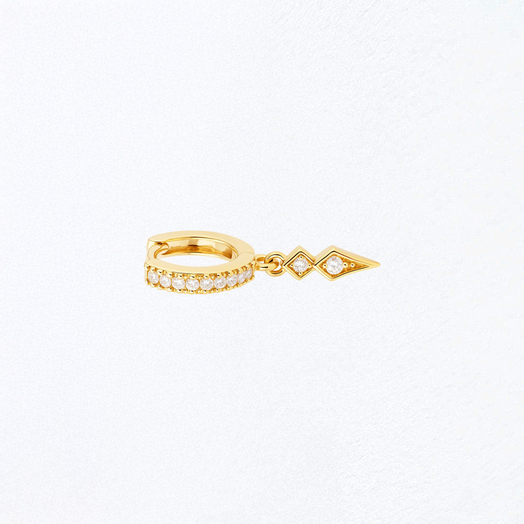 Boucle d'oreille individuelle plaqué or 18K zirconium 1 cm Louna Bellaime 3