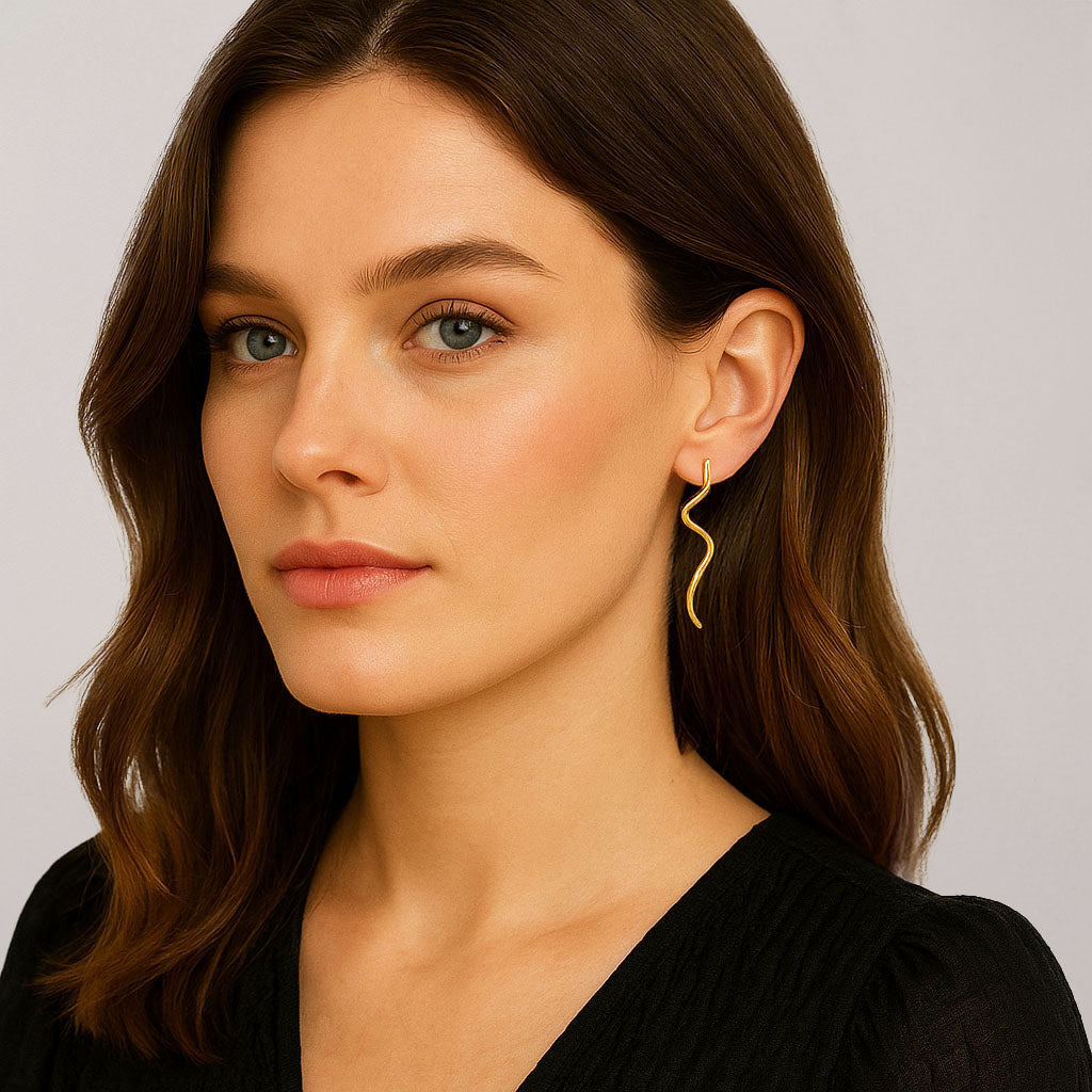 Boucles d'Oreilles Louise - Acier inoxydable - Couleur or