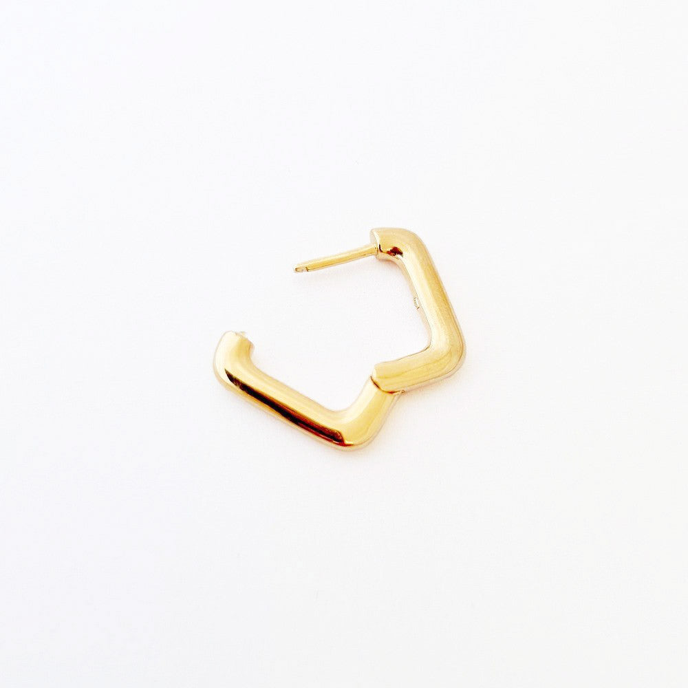 Boucle d'oreille individuelle créole plaqué or 18K 1,3 cm Moove Bellaime 4