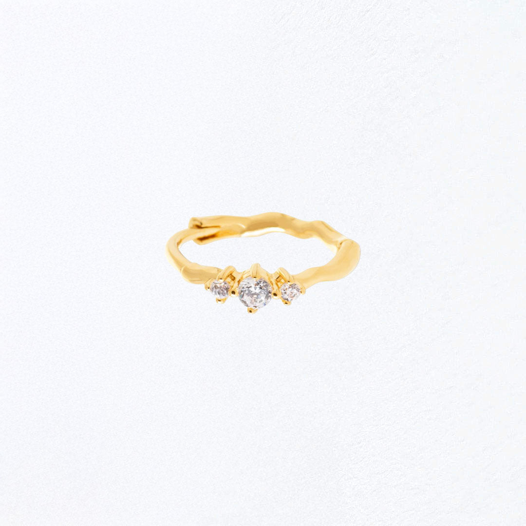 Boucle d'oreille individuelle plaqué or 18K zirconium 1,5 cm Rachelle Bellaime 3