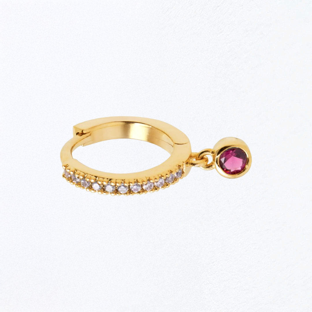 Boucle d'oreille individuelle plaqué or 18K zirconium 1,2 cm Hilona Bellaime 3