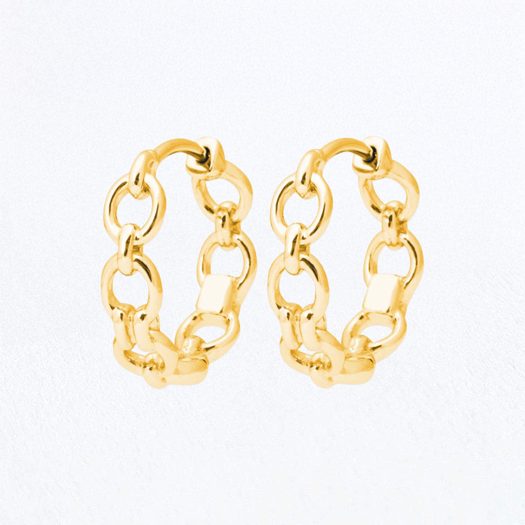 Boucles d'oreilles créoles plaqué or 18K zirconium 2,3 cm Classica Bellaime