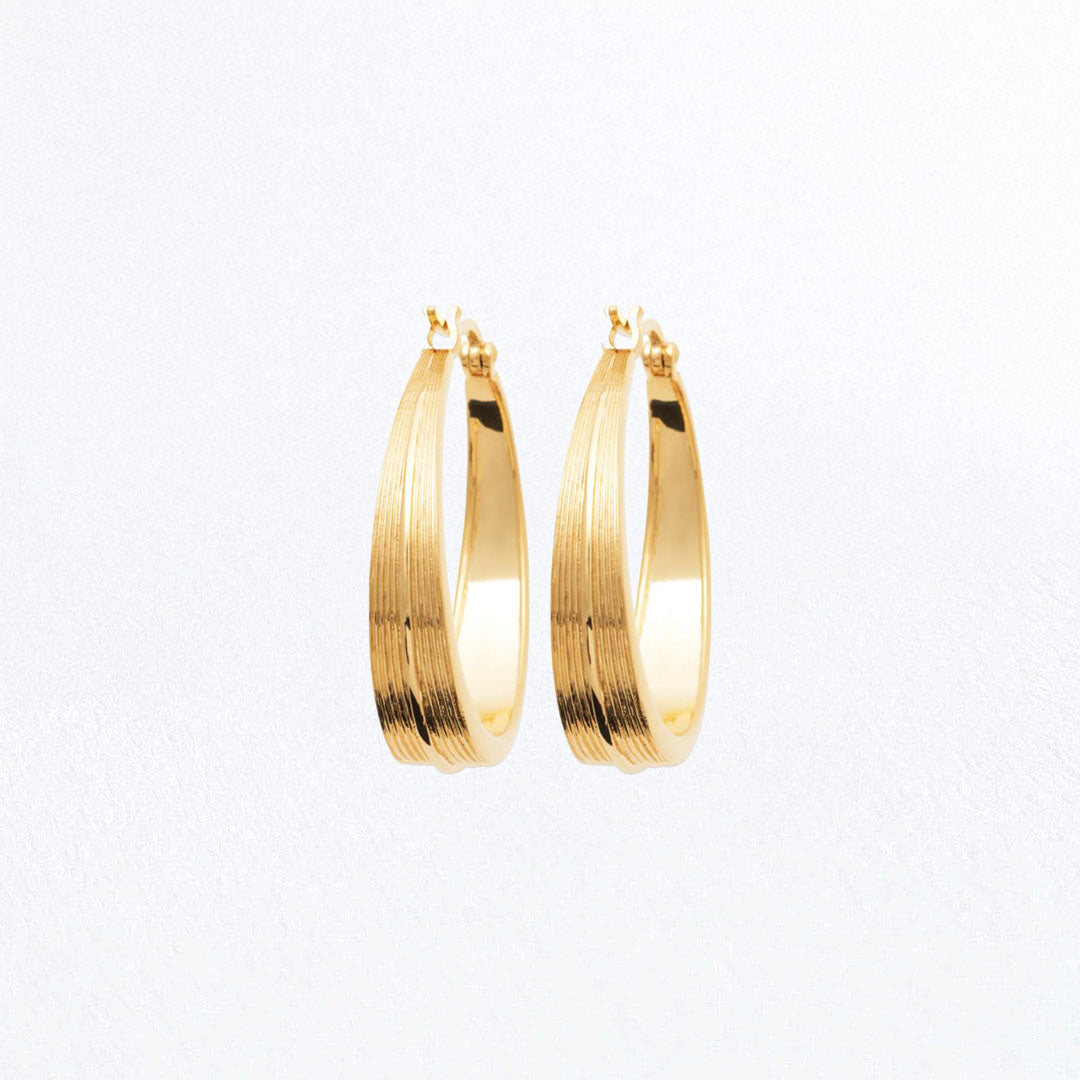 Boucles d'oreilles créoles plaqué or 18K 3 cm Harper Bellaime