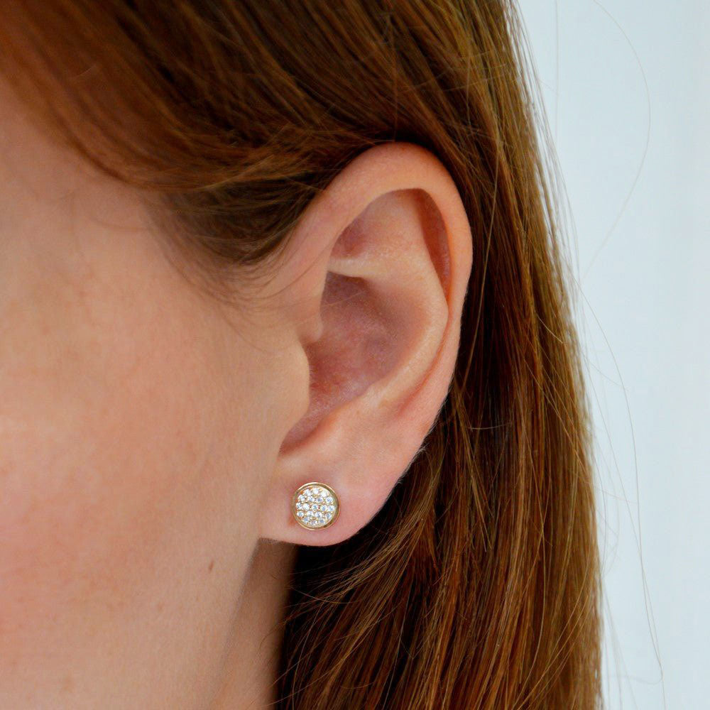 Puces d'oreilles plaqué or 18K zirconium All In Bellaime 3