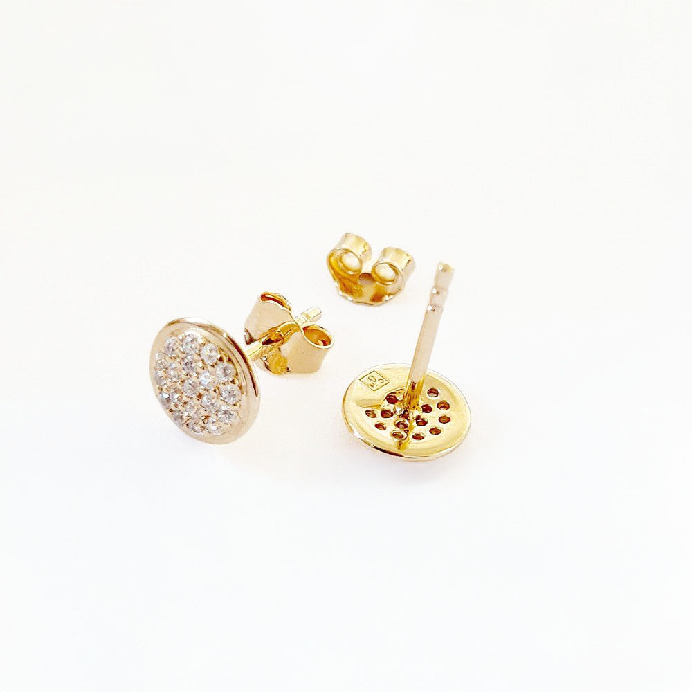 Puces d'oreilles plaqué or 18K zirconium All In Bellaime 4